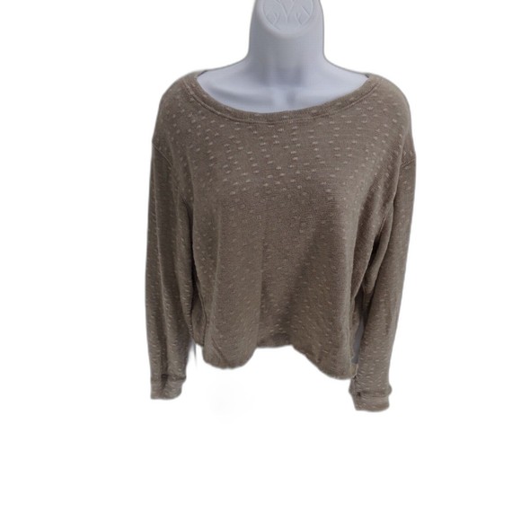Agnes & Dora Sweater Women's Size Small Cropped Pullover Tan Knit - Picture 3 of 10